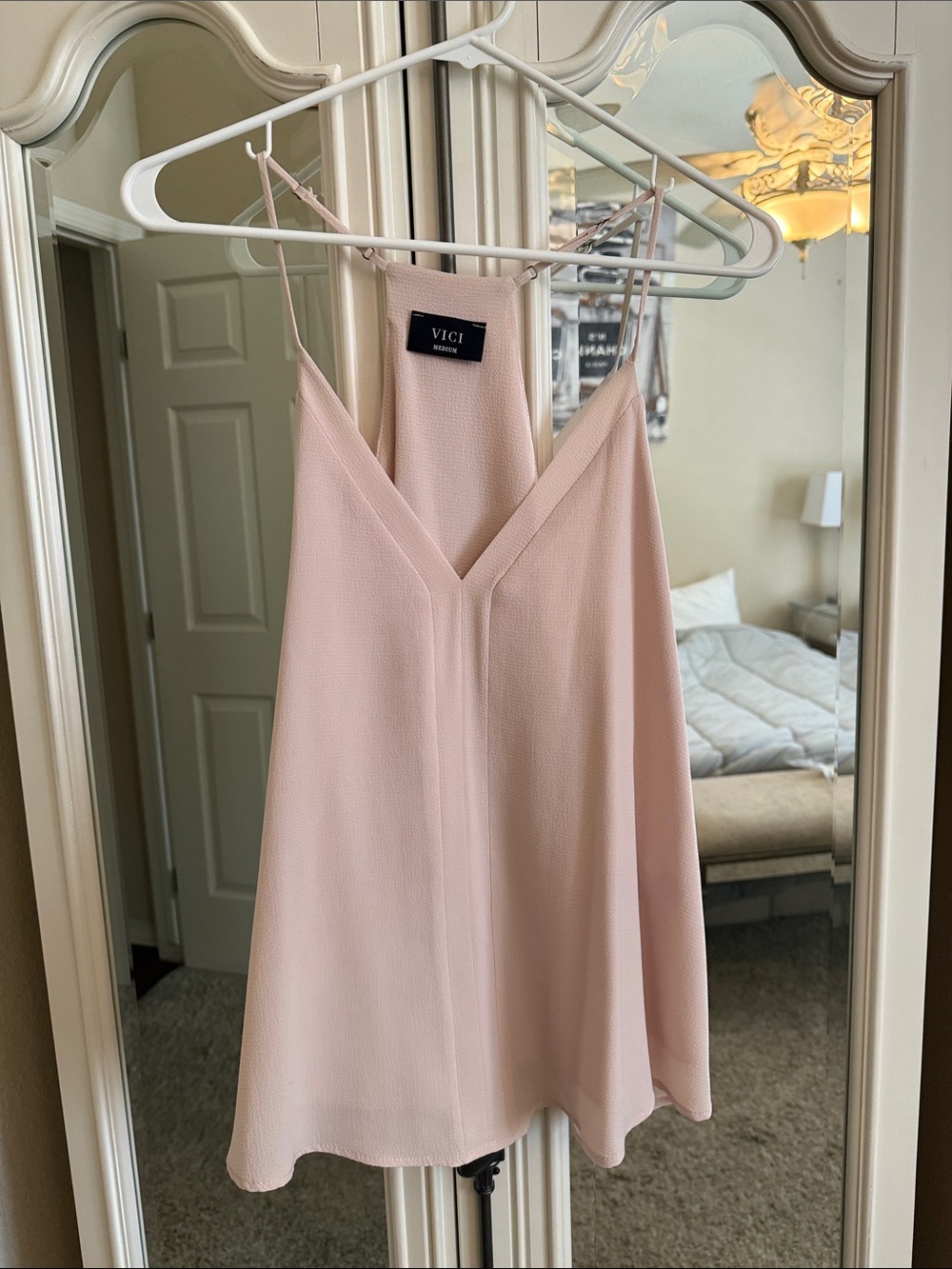 VICI Blush Pink Halter A-Line Mini Dress